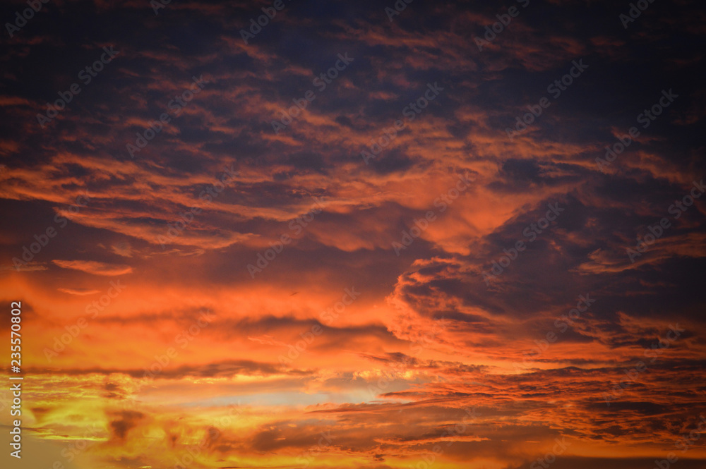 amazing cloud sky sunset / orange dark storm scary dramatic clouds