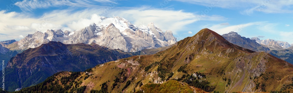 Marmolada, the highest mount of Dolomites Alps mountains