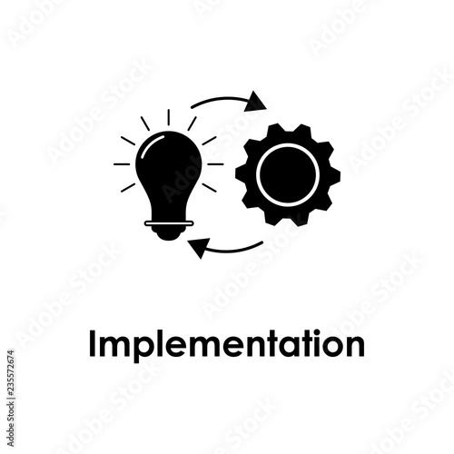 bulb, gear, arrow icon. Element of business icon with description. Glyph icon for website design and development, app development. Premium icon