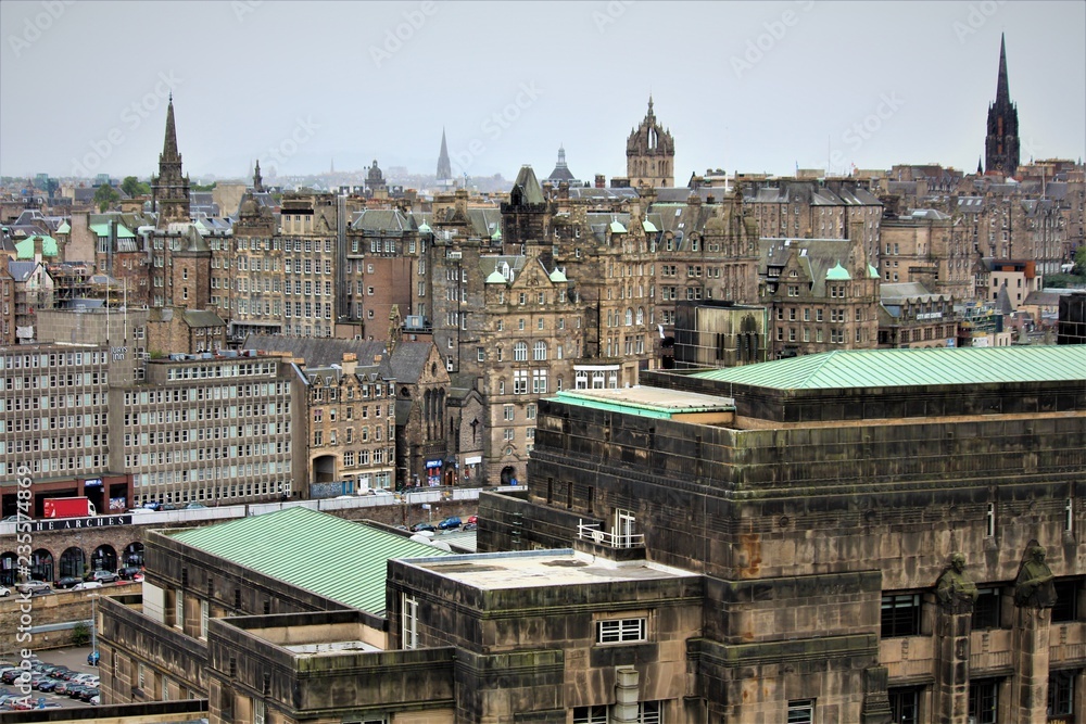 Edinburgh city skyline in Scotland
