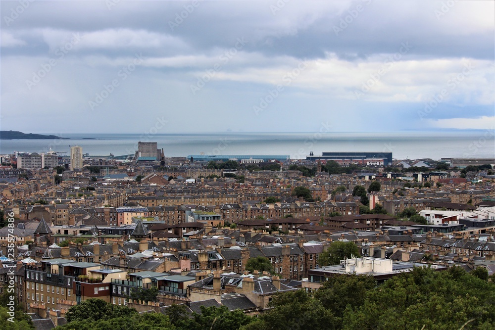 Edinburgh city skyline in Scotland