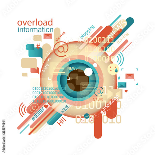 Abstract vector image. Information Overload concept. Intoxication information