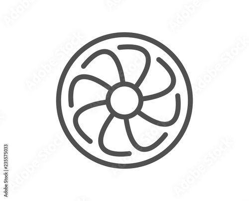Fan engine line icon. Jet turbine sign. Ventilator symbol. Quality design flat app element. Editable stroke Fan engine icon. Vector