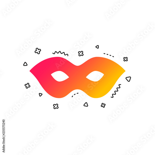 Mask sign icon. Anonymous spy access symbol. Colorful geometric shapes. Gradient mask icon design.  Vector