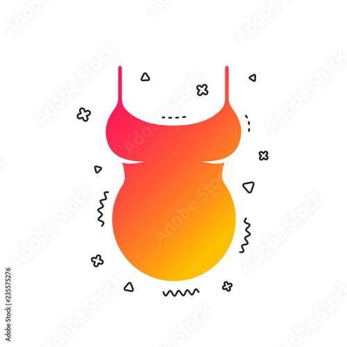 Pregnant woman shirt sign icon. Maternity symbol Colorful geometric shapes. Gradient maternity icon design.  Vector