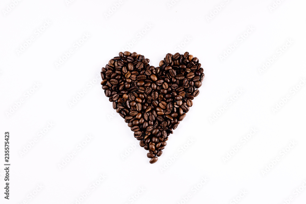 A heart of coffee beans A heart of coffee beans