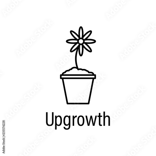 flower, plant outline icon with name