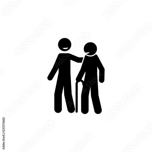 help old man pictogram icon. Element of positive character icon for mobile concept and web apps. Pictogram of  help old man icon can be used for web and mobile