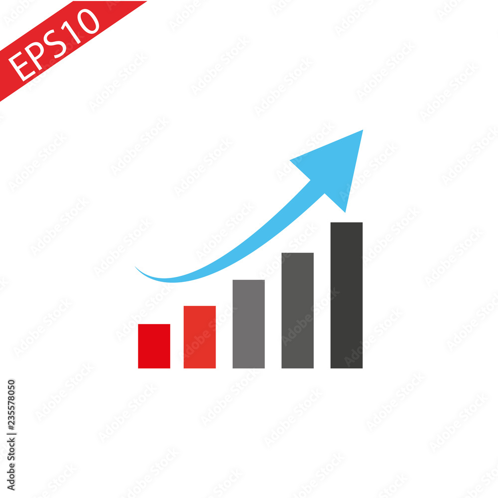 Bar Chart Vector Icon. Flat icon isolated on the white background. Editable EPS file. Vector illustration.