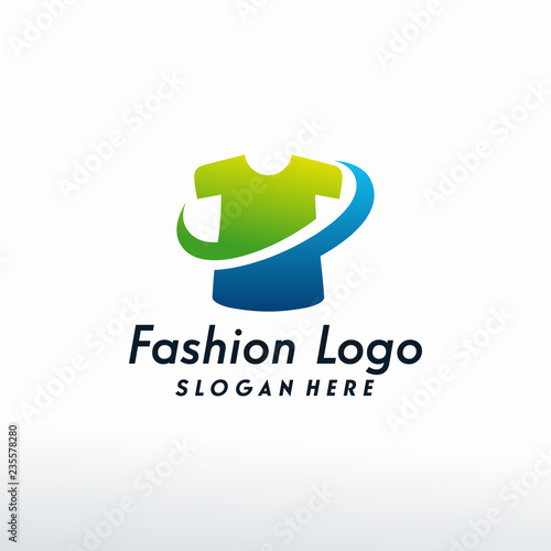 Cloth Shirt logo designs concept vector, Fashion logo designs with swoosh logo