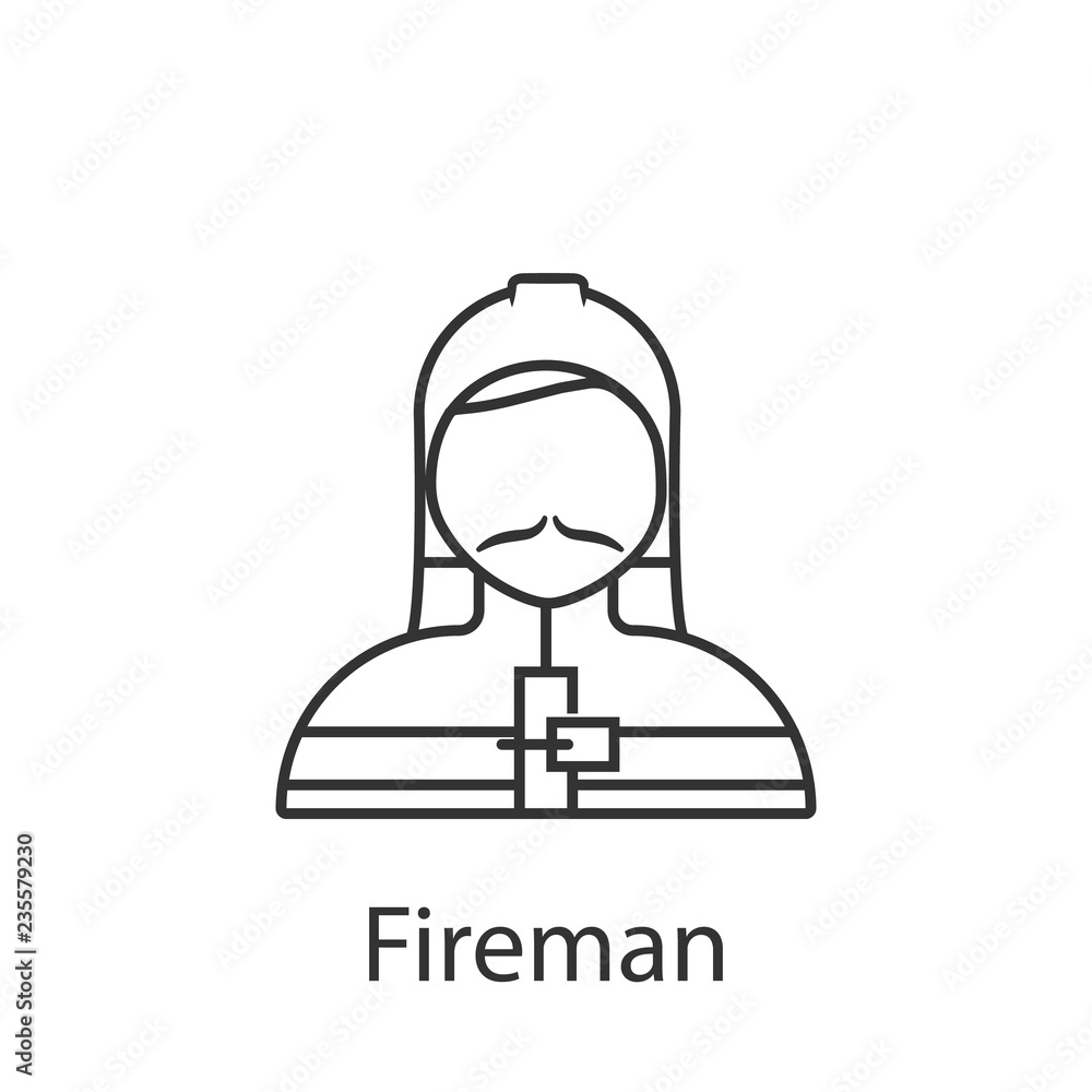 Fireman icon. Element of profession avatar icon for mobile concept and web apps. Detailed Fireman icon can be used for web and mobile Fireman icon. Element of profession avatar icon for mobile concept and web apps. Detailed Fireman icon can be used for web and mobile