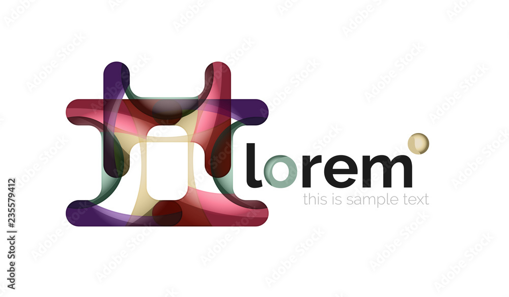 Abstract geometric design logo made of flowing elements Abstract geometric design logo made of flowing elements
