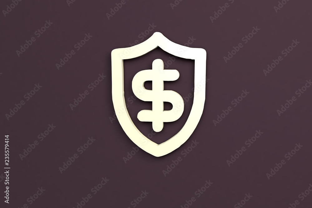 3D illustration of Monetary, yellow color with brown background. 3D illustration of Monetary, yellow color with brown background.