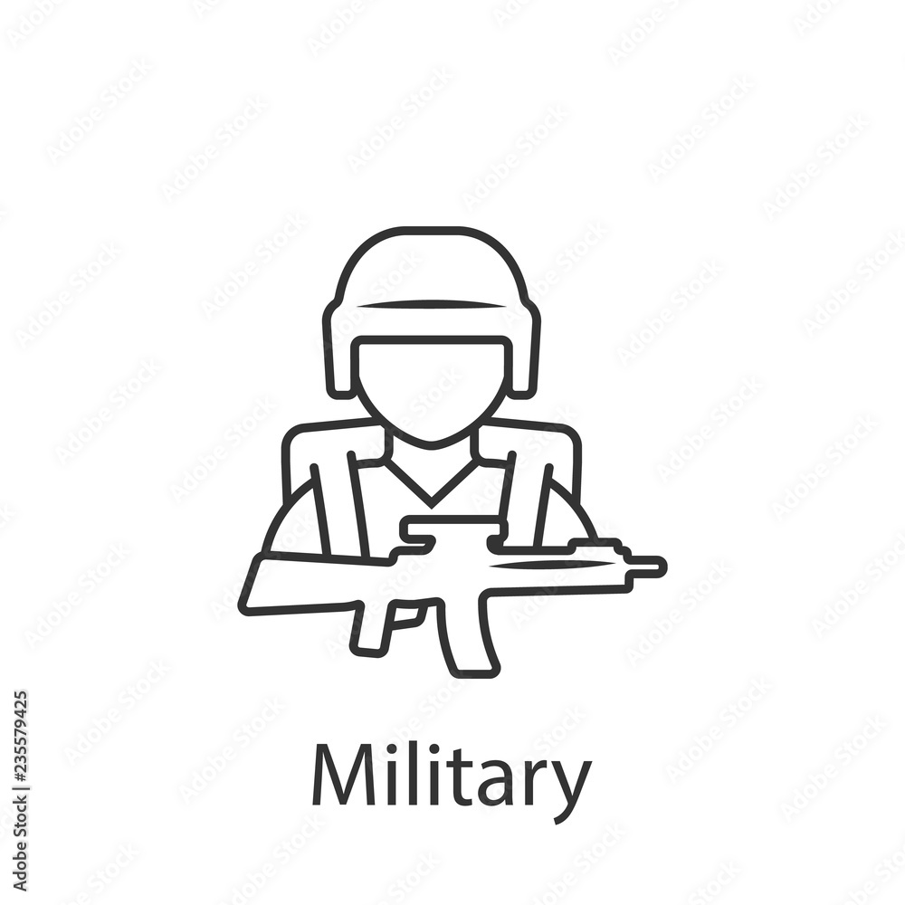 Military icon. Element of profession avatar icon for mobile concept and web apps. Detailed Military icon can be used for web and mobile