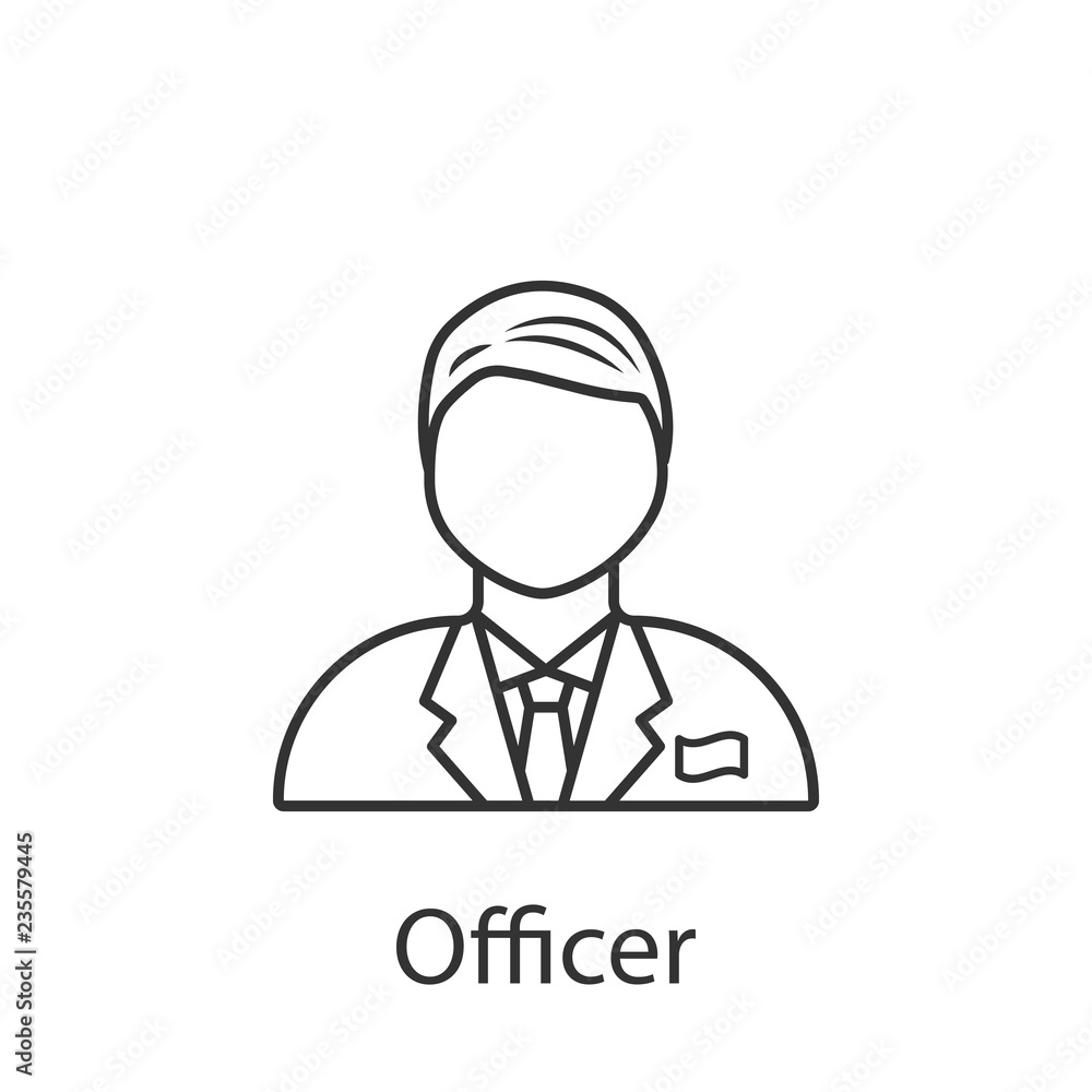 Officer icon. Element of profession avatar icon for mobile concept and web apps. Detailed Officer icon can be used for web and mobile Officer icon. Element of profession avatar icon for mobile concept and web apps. Detailed Officer icon can be used for web and mobile