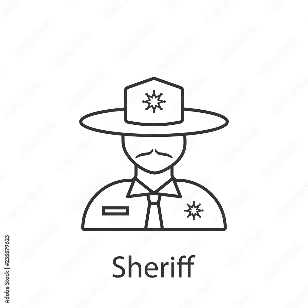 Sheriff icon. Element of profession avatar icon for mobile concept and web apps. Detailed Sheriff icon can be used for web and mobile