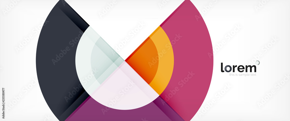Modern geometric circles abstract background, colorful round shapes with shadow effects Modern geometric circles abstract background, colorful round shapes with shadow effects