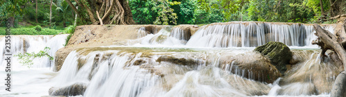 Waterfall in a forest on the mountain in tropical forest