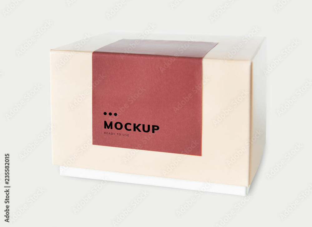 Simple packaging paper box mockup - obrazy, fototapety, plakaty 