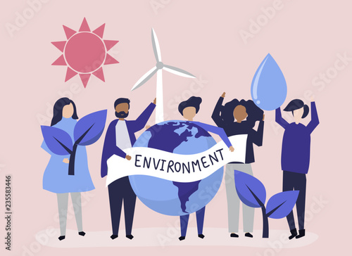 People with environmental sustainability concept