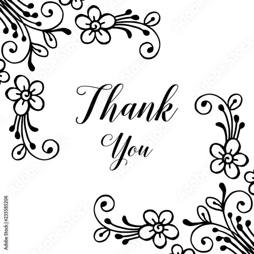 Thank you floral ornament hand draw vector illustration © StockFloral