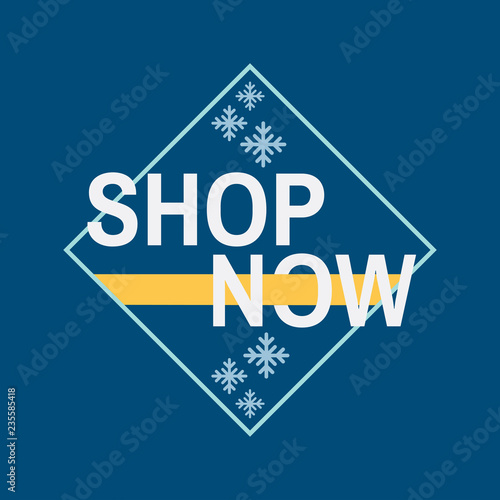 Shop now winter design vector