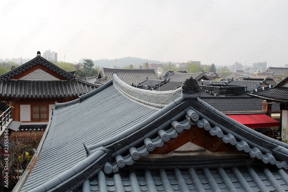 Korean Traditional Building House : Jeonju, South Korea - view of Jeonju Hanok village, South korea. Famous place in Jeonju Korean Traditional Building House : Jeonju, South Korea - view of Jeonju Hanok village, South korea. Famous place in Jeonju