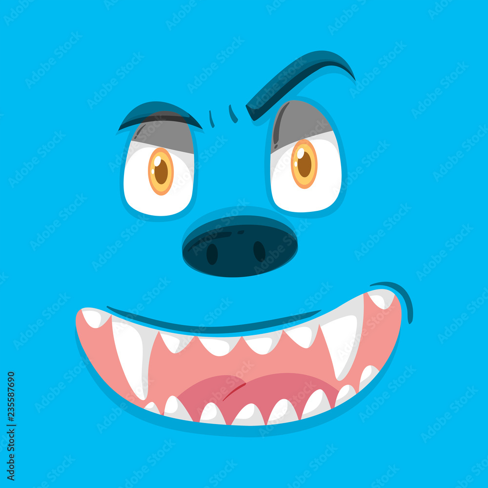 BLue monster facial expression BLue monster facial expression
