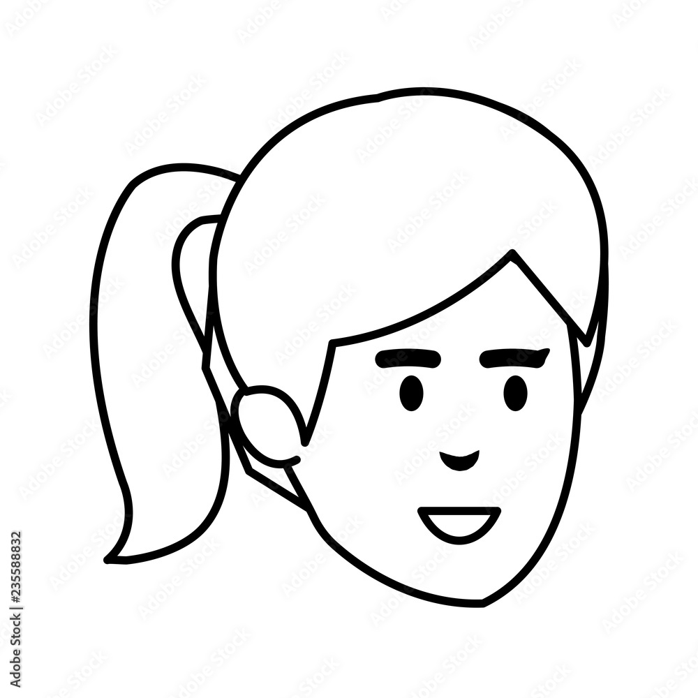beautiful woman head avatar character
