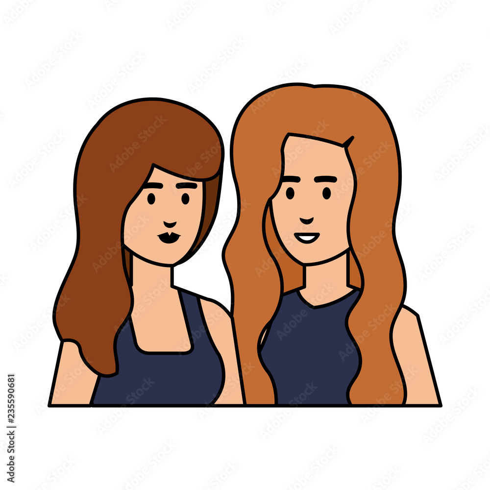 couple girls avatars characters