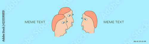 Dialogue between three people drawn in a comic style. Group of young people. Communication and teamwork concept. Vector illustration.