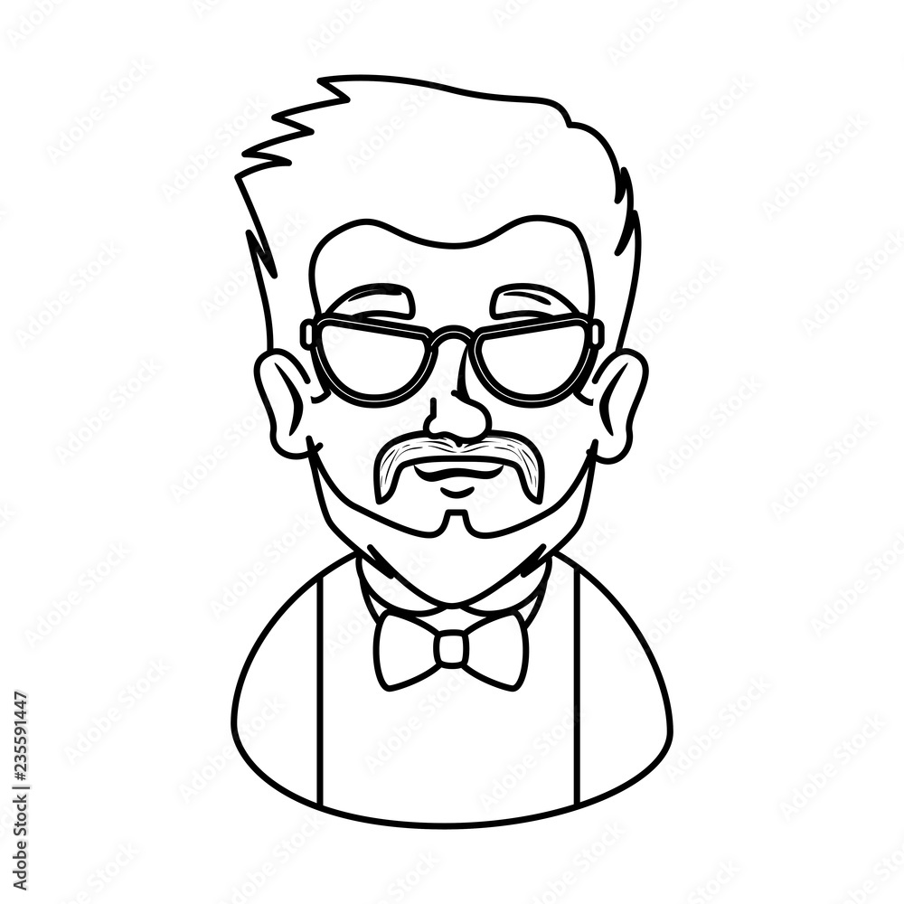 man hipster with mustache and glasses man hipster with mustache and glasses