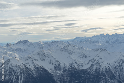panoramic view of winter mountains