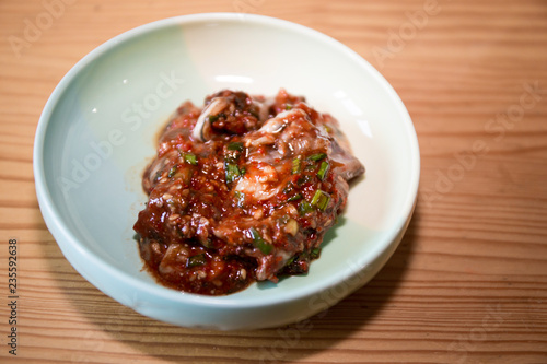 Gulhoemuchim, Spicy Raw Oysters Salad, Korean Food