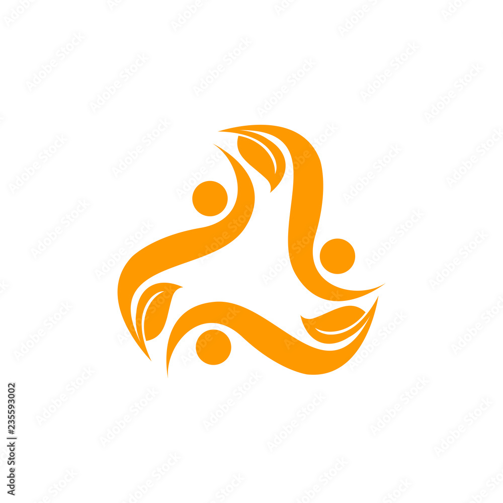 Fototapeta premium Human character vector logo concept illustration. Abstract man figure logo