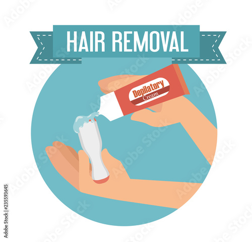 hands using hair removal product