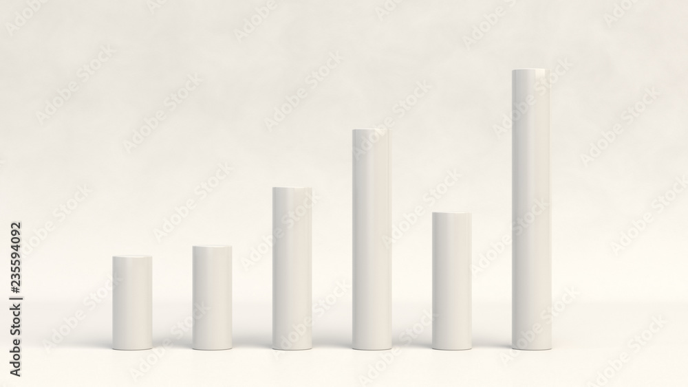 White bar diagram on white background White bar diagram on white background