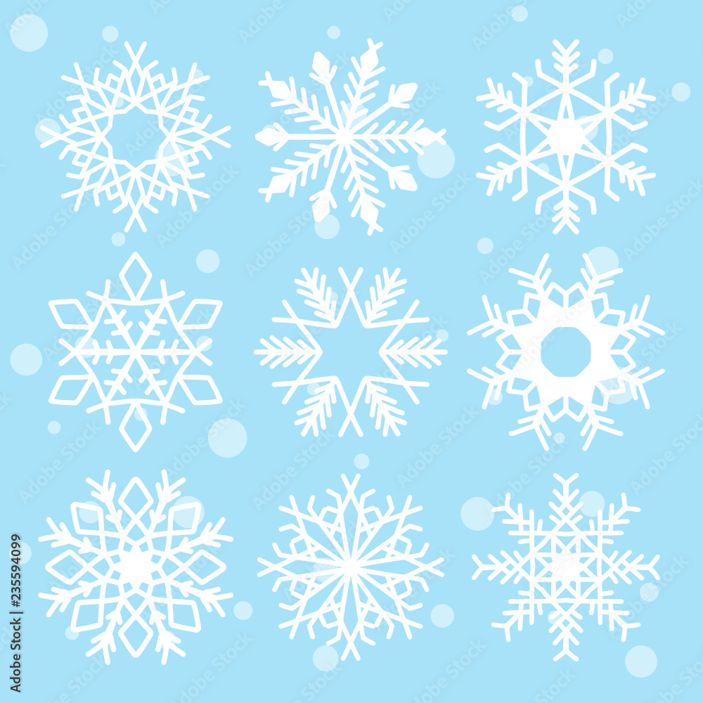 Fototapeta premium Snowflakes isolated Vector clipart
