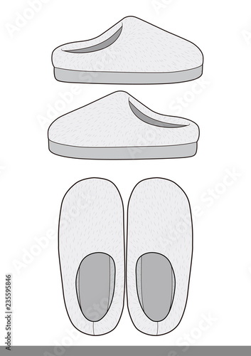 Shoes fashion flat technical drawing template