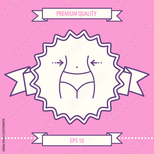 Women waist, weight loss, diet, waistline - line icon. Graphic elements for your design