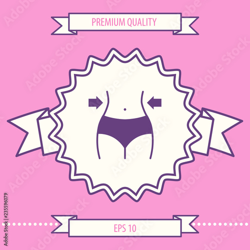 Women waist, weight loss, diet, waistline icon. Graphic elements for your design