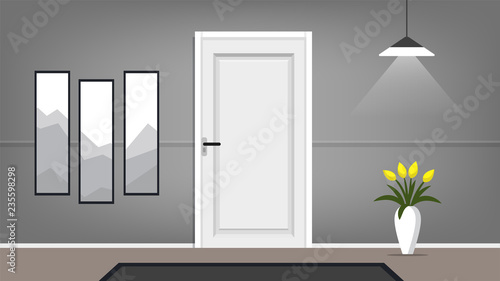 Door vector illustration. Interior illustration. Can be used for scene design and mokups.