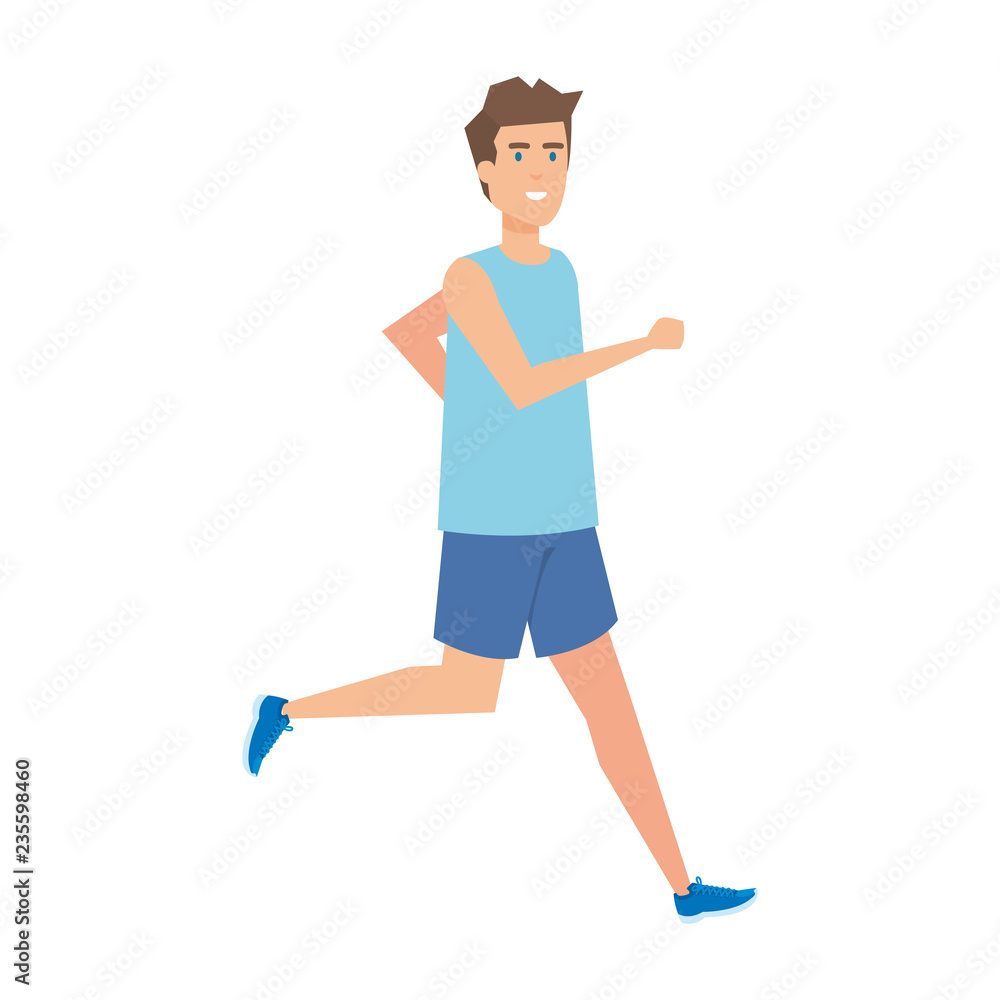 athletic man running character athletic man running character