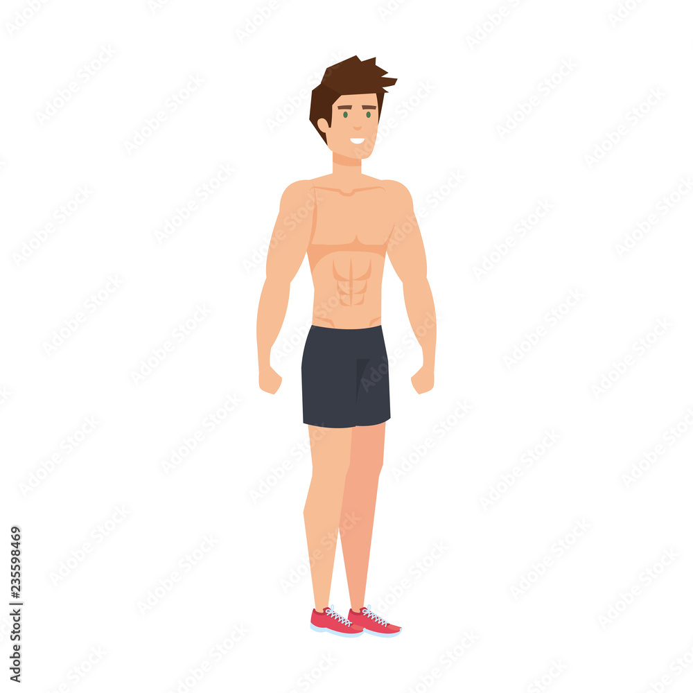 Fototapeta premium athletic man shirtless character