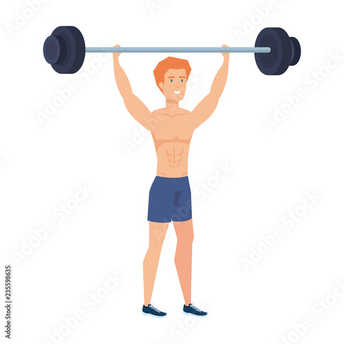 strong man lifting weight