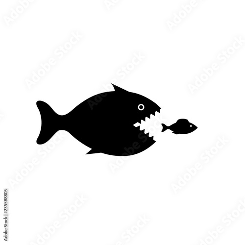 Big fish icon, logo on white background