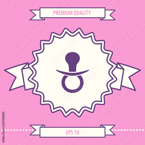  Baby pacifier icon. Graphic elements for your design