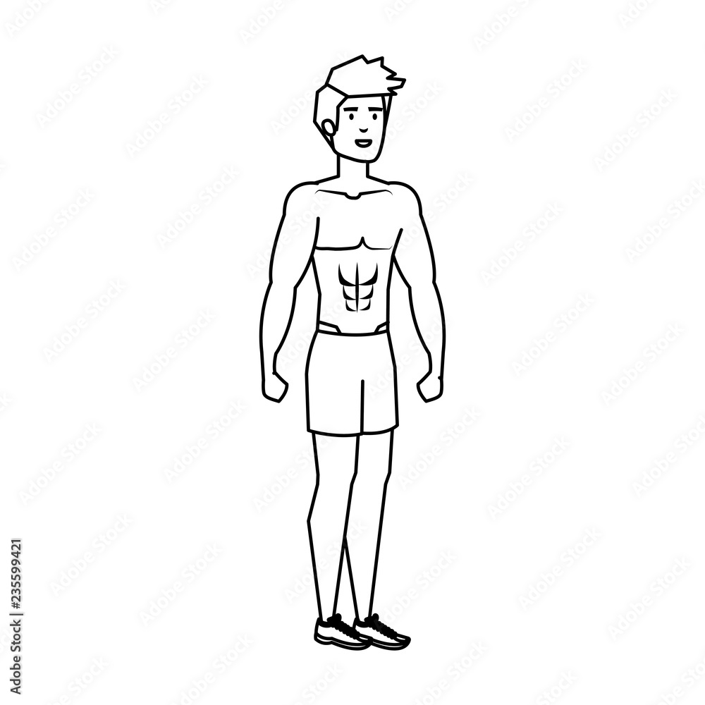 athletic man shirtless character