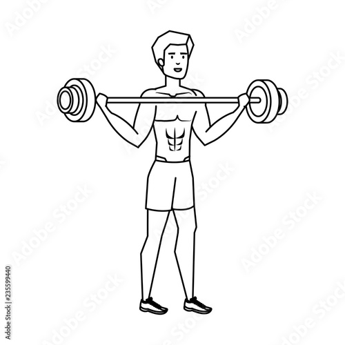 strong man lifting weight