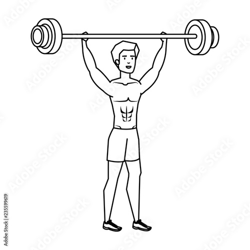 strong man lifting weight